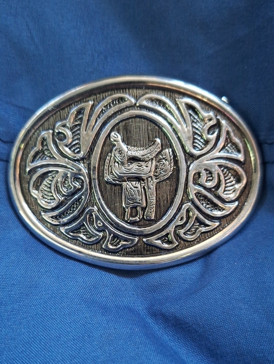 Other - Vintage 1980s Avon Western Horse Saddle Belt Buckle Silver Tone Metal